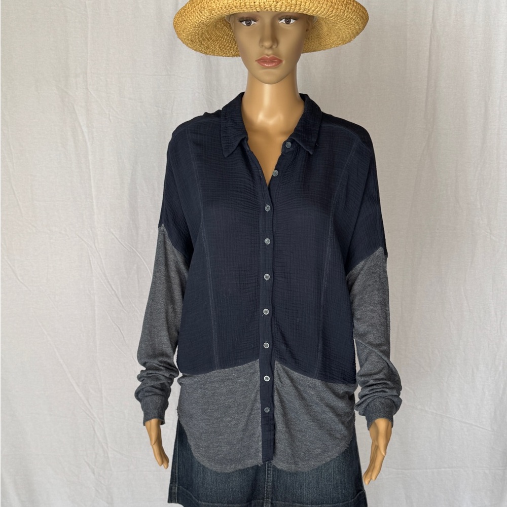 Free People Blue Shirt
